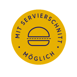 Mit Servierschnitt möglich