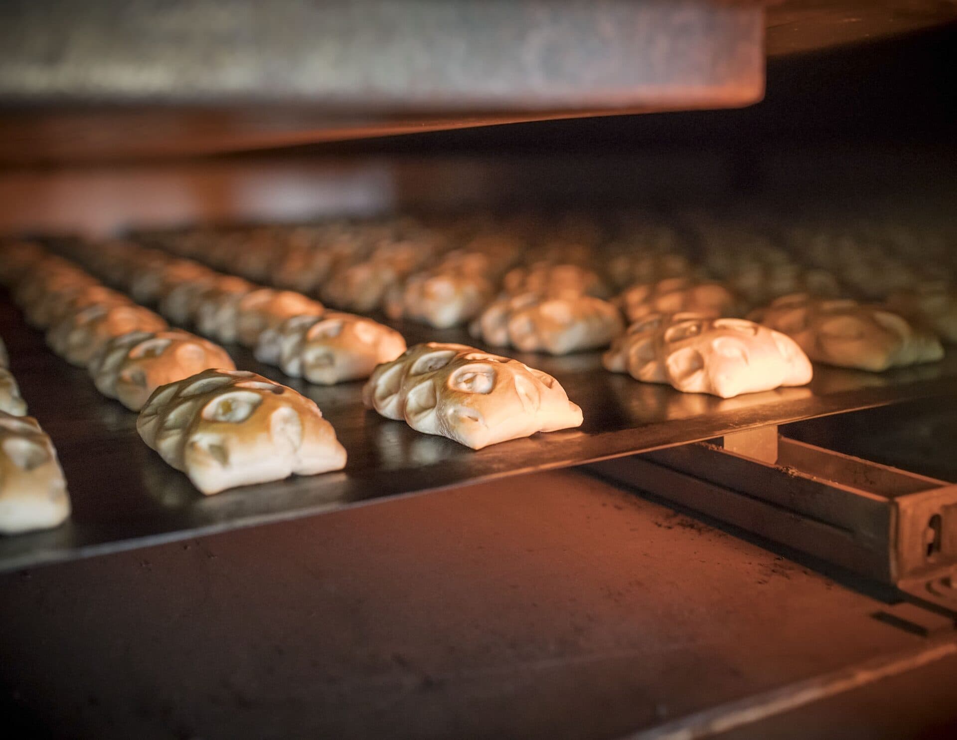 Croissants in der Produktion